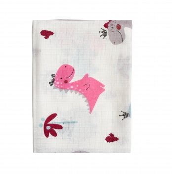 Муслиновая пеленка для новорожденных Twins Розовый/Белый 110х75 см 1610-TPM-08D
