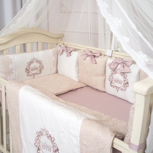 Детское постельное белье и бортики в кроватку Маленькая Соня Elegance Бежевый Бежевый 024502