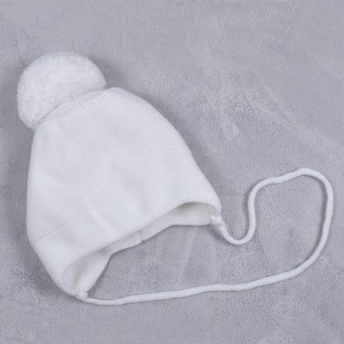Вязаная шапка для новорожденных Magbaby Albie на махре 0-12 мес Белый 103170