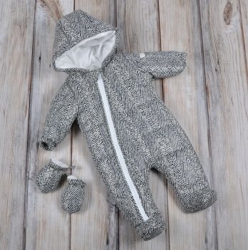 Комбинезон для новорожденных Magbaby стеганый, с рукавичками, Зебра