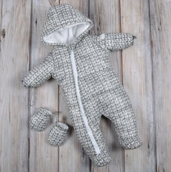 Комбинезон для новорожденных Magbaby стеганый, с рукавичками, Косичка
