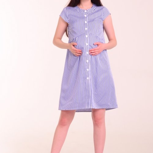 Платье-рубашка для беременных и кормящих мам LOLLI BLUE, White Rabbit