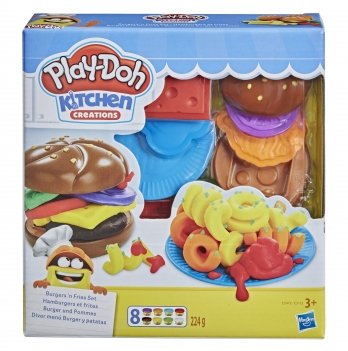 Набор для творчества пластилин Hasbro Play-Doh Food role play Burger N Fries Set E5112_E5472