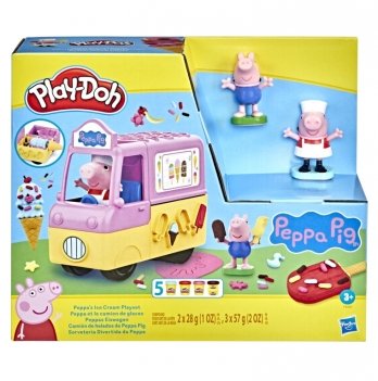 Набор для творчества пластилин Hasbro Play-Doh Food role play Машинка с мороженым Свинки Пеппы F3597