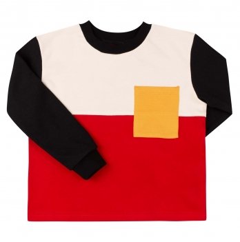 Лонгслив детский Bembi 4 - 6 лет Интерлок Черный/Красный ФБ958