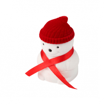 Новогодний футляр для ювелирных изделий бархатный Снеговик в красной шапочке Белый/Красный FK-190