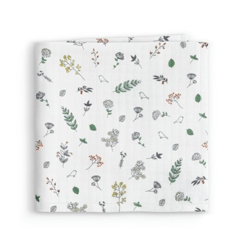 Муслиновая пеленка для детей Cosas Белый Foliage Birds