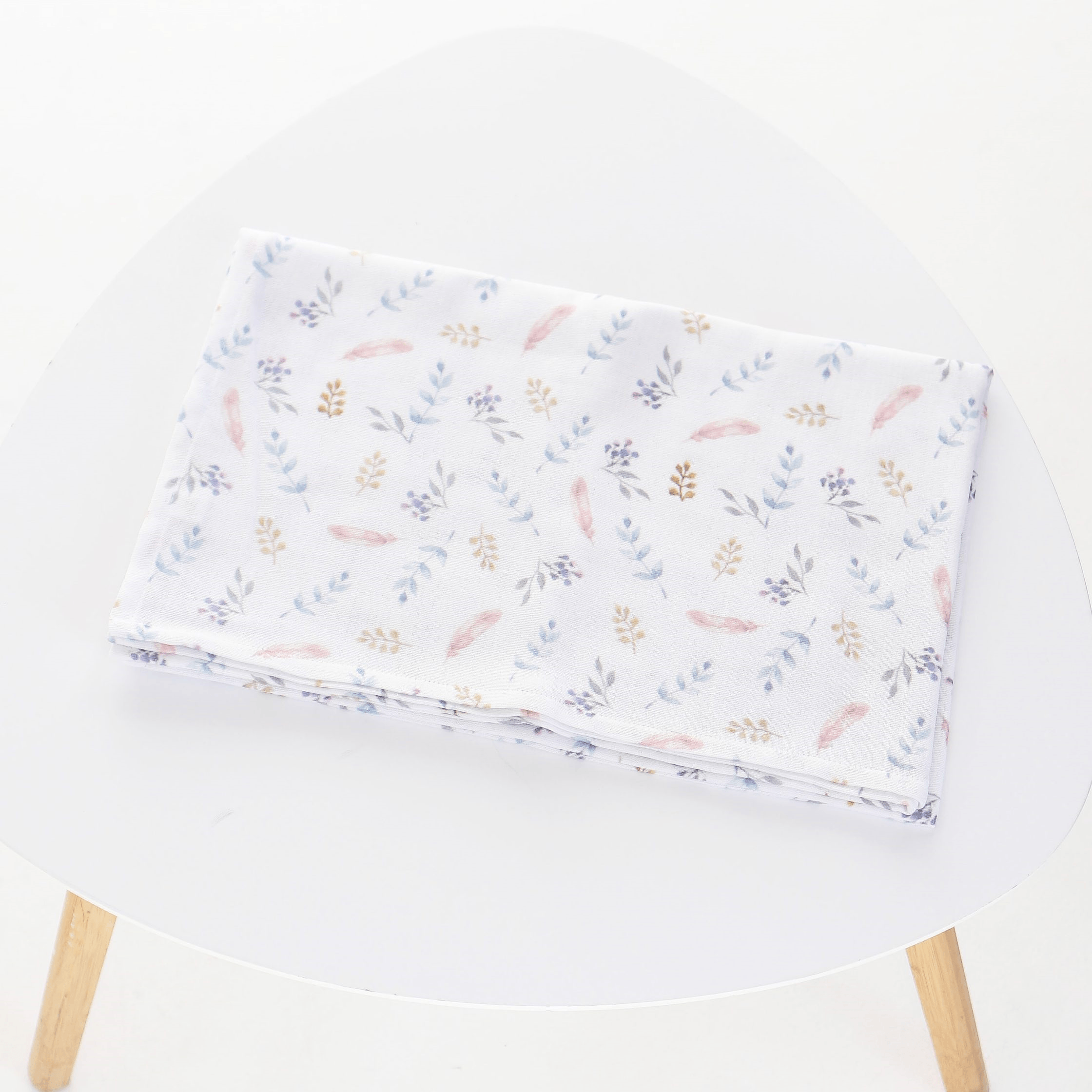 Муслиновая пеленка для детей ELA Textile&Toys Веточки и перышки Муслин Белый/Розовый/Бежевый 100х80 см MD002FZ Муслиновая пеленка для детей ELA Textile&Toys Веточки и перышки Муслин Белый/Розовый/Бежевый 100х80 см MD002FZ