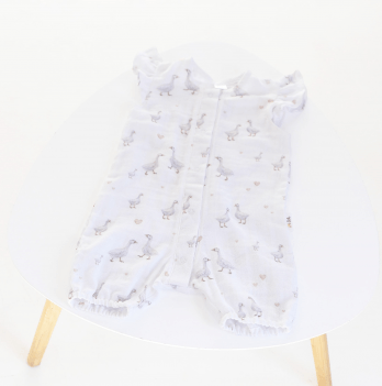 Муслиновый ромпер для новорожденных ELA Textile&Toys Гуси 0 - 3 лет Муслин Белый/Бежевый/Серый RM003GS