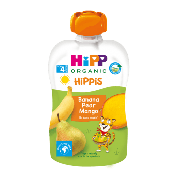 Детское пюре органическое фруктовое HiPP HiPPiS Pouch Банан Груша Манго 100 г 8523-02