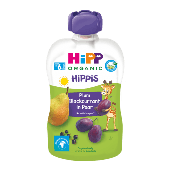 Детское пюре органическое фруктовое HiPP HiPPiS Pouch Груша Слива Смородина 100 г 8526-02