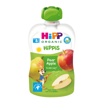 Детское пюре органическое фруктовое HiPP HiPPiS Pouch Груша Яблоко 100 г 8572