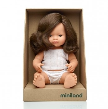Кукла анатомическая Miniland Educational Девочка шатенка в белье 38 см  31180