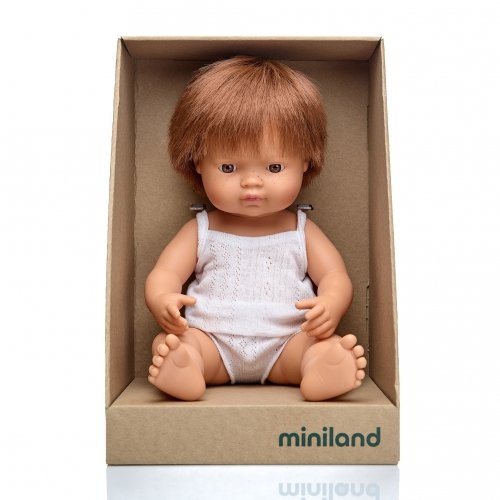 Кукла анатомическая Miniland Educational Мальчик рыжий в белье 38 см 31149