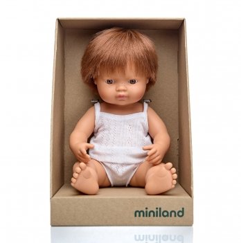 Кукла анатомическая Miniland Educational Мальчик рыжий в белье 38 см 31149