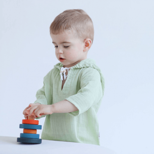 Муслиновая туника детская ELA Textile&Toys 1 - 2 лет Муслин Светло-зеленый MT001LG
