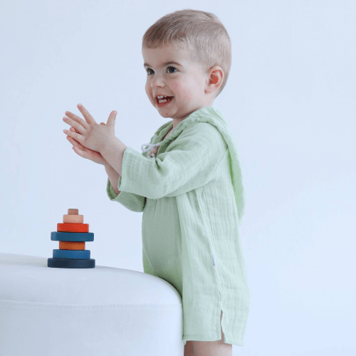 Муслиновая туника детская ELA Textile&Toys 1 - 2 лет Муслин Светло-зеленый MT001LG