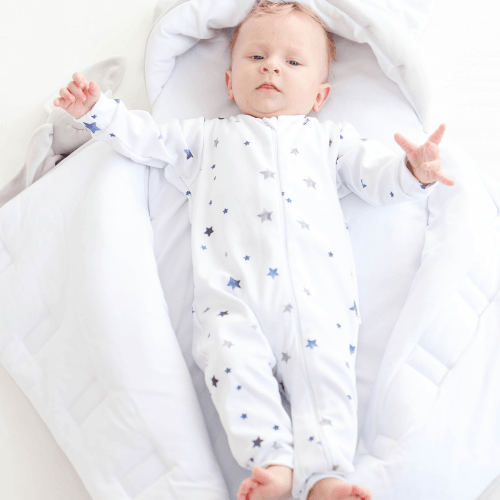 Человечек детский ELA Textile&Toys Звезды 1 - 3 лет Интерлок Белый/Голубой RP001ST