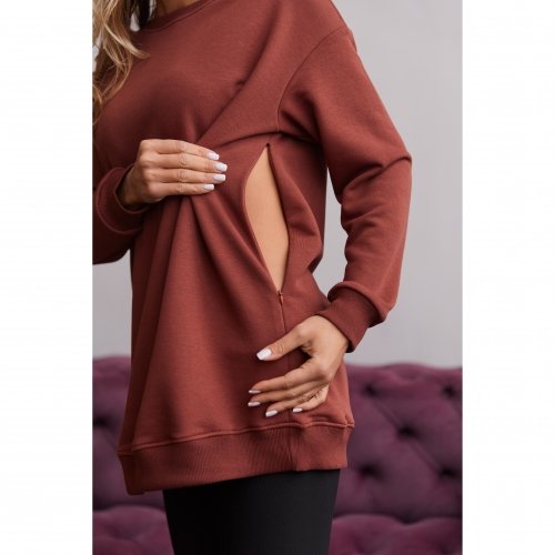 Свитшот для беременных и кормящих Lullababe Santa Fe Chocolate Коричневый LB06SN138