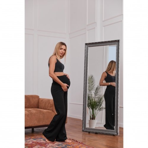 Штаны для беременных на флисе Lullababe Foggia Black Черный LB12FG136