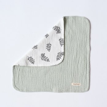 Муслиновый платок для новорожденных Magbaby Листочки 30х30 см Зеленый 101883