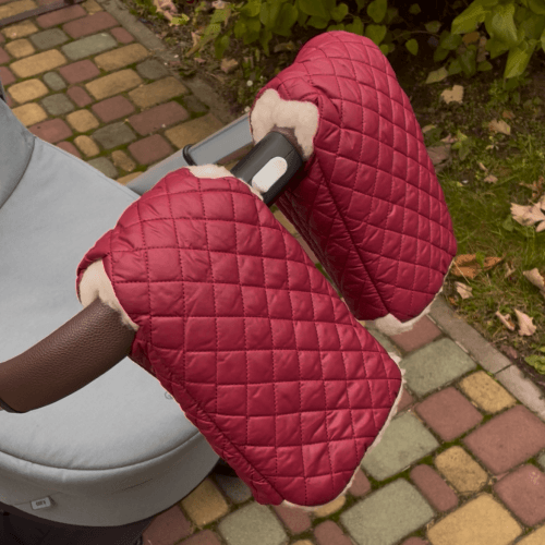 Муфта на коляску на овчине Merrygoround Вишневый MR_024