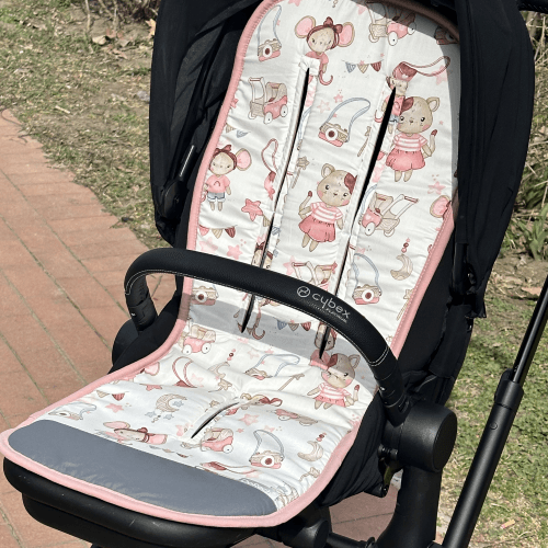 Матрасик в коляску ДоРечі Мишки Розовый 89х37 см 1930_22