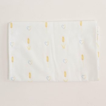 Фланелевая пеленка для детей ELA Textile&Toys Колоски Белый/Желтый 100х80 см DF001ES
