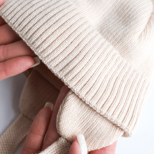 Демисезонная шапка с помпоном для новорожденных MagBaby Bon 0 - 24 мес Бежевый 132475