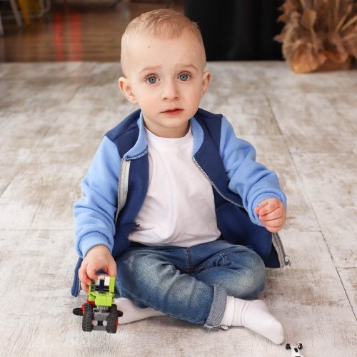 Кофточка детская ELA Textile&Toys 7 - 9 лет Трикотаж на флисе Синий HB001BL