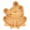 Детская тарелка на присоске бамбуковая секционная Miniland Wooden Plate Frog 89472