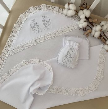 Крыжма с аксессуарами, Бетис Хрестильна скарбничка, интерлок, белый