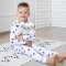 Пижама детская ELA Textile&Toys Треугольники 1,5 - 6 лет Интерлок Белый/Серый PJ001TA