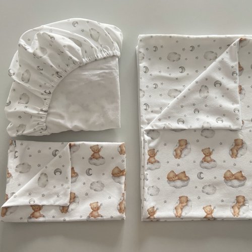 Детское постельное белье в кроватку ELA Textile&Toys Мишки/Облака BD001BC