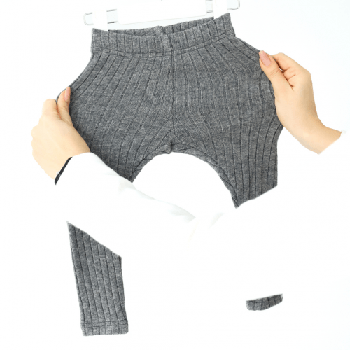 Лосини в рубчик детские Magbaby Alice 1 - 6 лет Вязаный трикотаж Серый меланж 134340