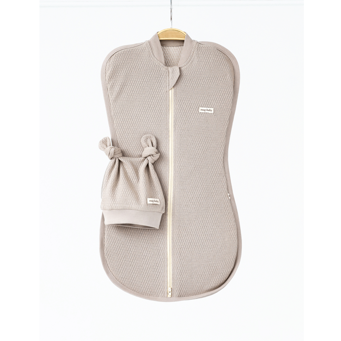 Евро пеленка кокон на молнии и шапка для новорожденных Magbaby Honey Мокко 134363