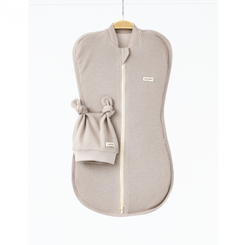 Евро пеленка кокон на молнии и шапка для новорожденных Magbaby Honey Мокко 134363