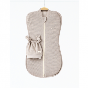 Евро пеленка кокон на молнии и шапка для новорожденных Magbaby Honey Мокко 134363