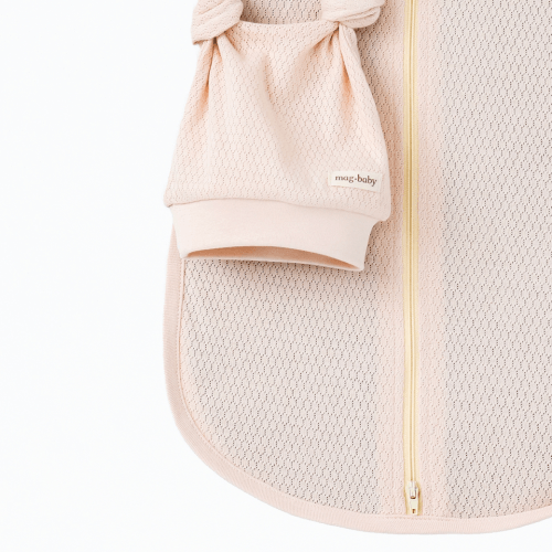 Евро пеленка кокон на молнии и шапка для новорожденных Magbaby Honey Светло-персиковый 134361