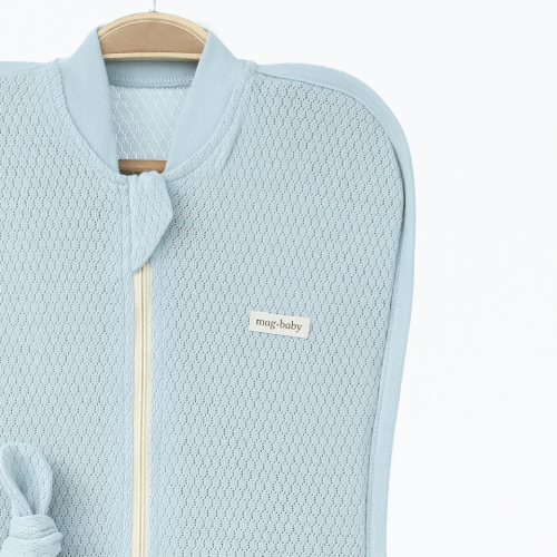 Евро пеленка кокон на молнии и шапка для новорожденных Magbaby Honey Светло-голубой 134367