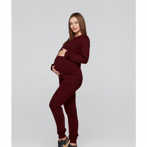 Спортивный костюм для беременных и кормящих мам Lullababe Detroit Бордовый LB07DT104