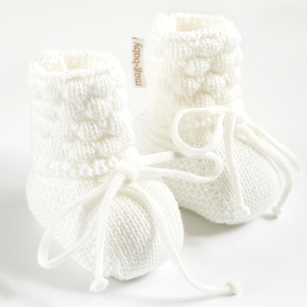 Вязанные пинетки Magbaby Scales 0 - 12 мес Молочный 134402