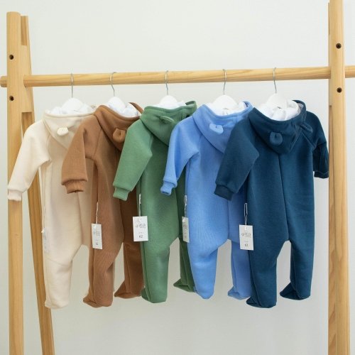 Демисезонный комбинезон для новорожденных ELA Textile&Toys 0 - 2 лет Трикотаж на флисе Молочный HR001CR