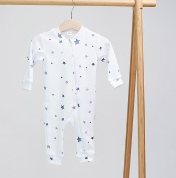 Пижама детская ELA Textile&Toys 1 - 3 лет Белый/Голубой RP001ST