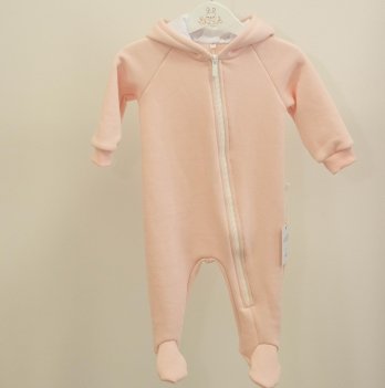 Демисезонный комбинезон для новорожденных ELA Textile&Toys 0 - 2 лет Трикотаж на флисе Пудровый HR001PW