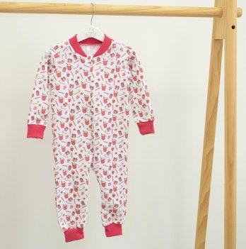 Пижама комбинезон детская ELA Textile&Toys Рукавички 3 - 18 мес Футер Розовый RP002MT
