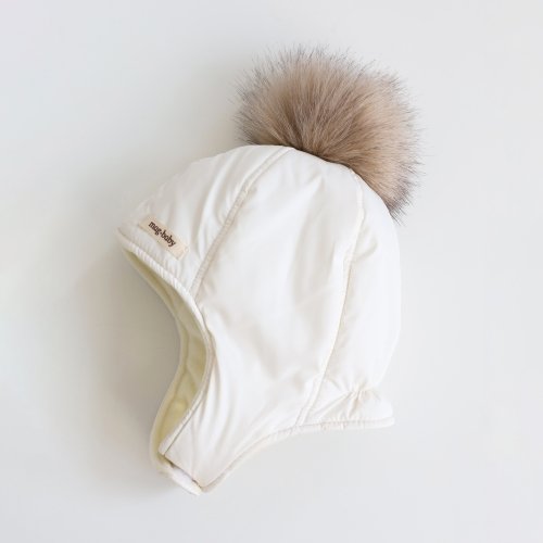 Зимняя шапка детская Magbaby Pooh 0-2 года Молочный 104408