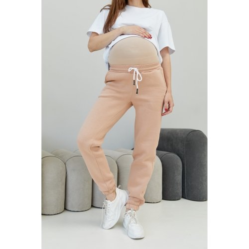 Спортивные штаны для беременных с начесом Lullababe Frankfurt Бежевый LB12FR140