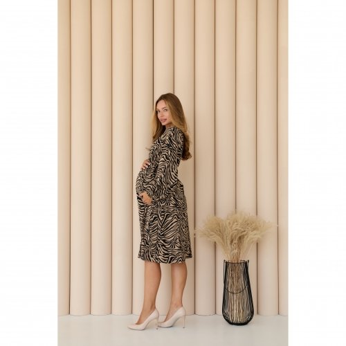 Платье для беременных и кормящих Lullababe Livorno Beige with black Бежевый/Черный LB05LV346