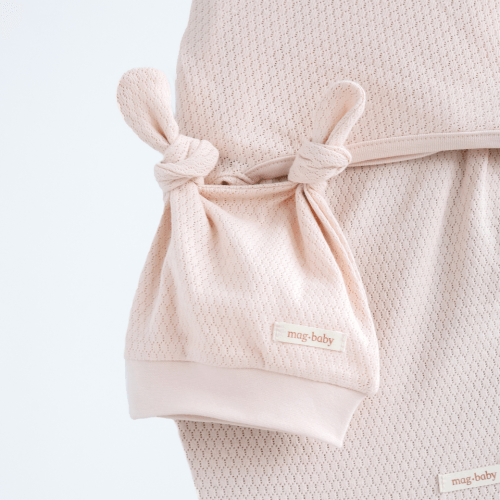 Евро пеленка кокон на липучках и шапка для новорожденных Magbaby Honey Светло-персиковый 134369